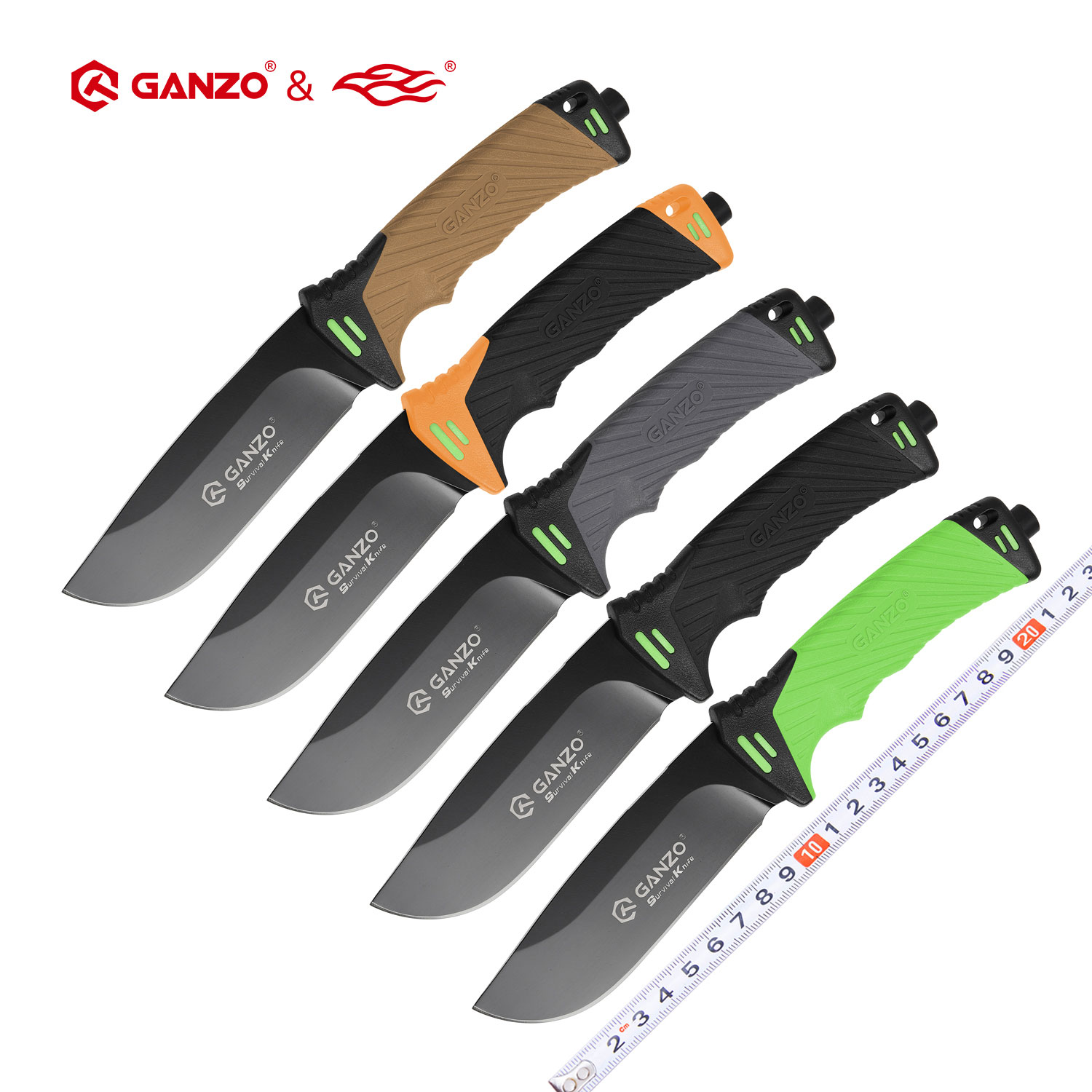Bushcraft Knife Fixed - Coltello Ganzo G8012 a lama fissa
