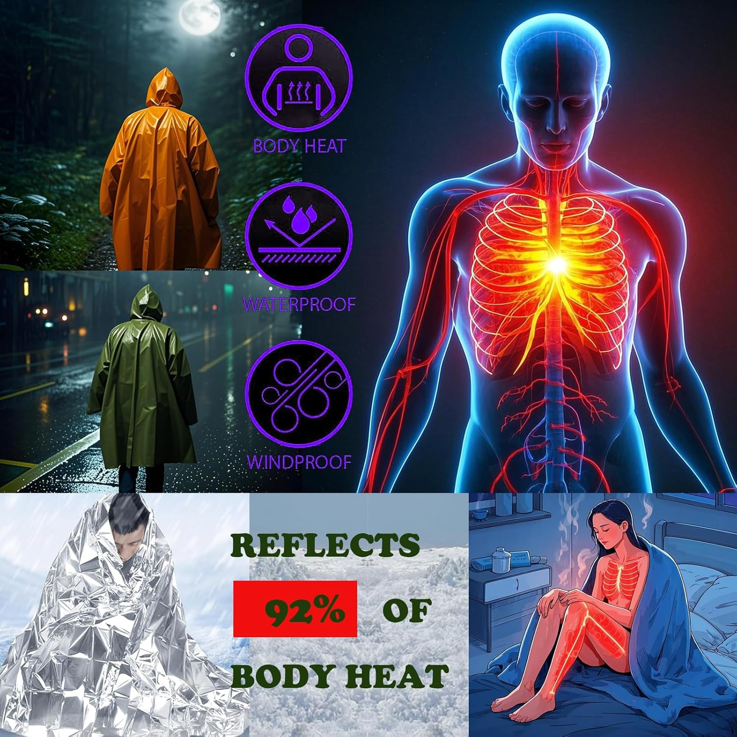 Impermeabile da campeggio Impe - Survival Blanket Reflective recensione e prezzo